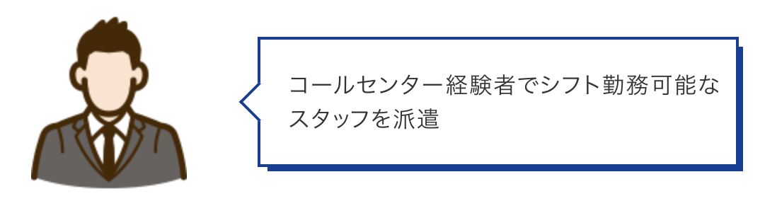 コールセンター経験者でシフト勤務可能なスタッフを派遣