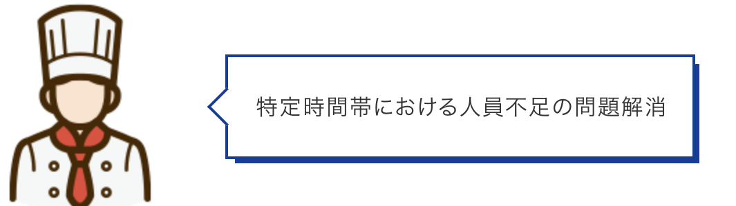 特定時間帯における人員不足の問題解消