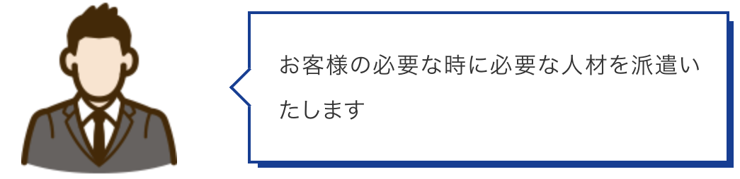 お客様の必要な時に必要な人材を派遣いたします